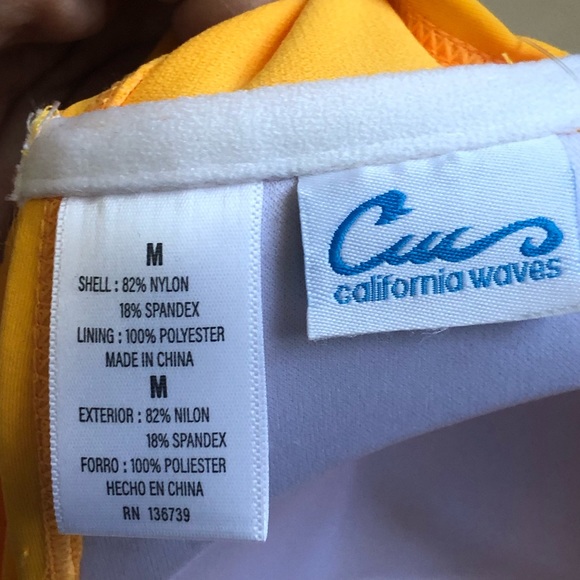 California Waves Push up Flounce Bikini Bandeau Swim Top Size M NWT - Picture 11 of 12